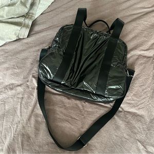 Unbranded Patent Black Shiny Small Gym Bag